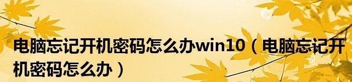 Win10密码忘记怎么办（Win10强行重置开机密码的步骤及技巧）